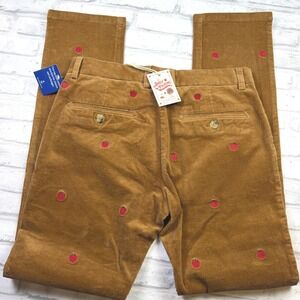 Kiel James Patrick Corduroy Pants Mens 30x32 Brown Apple Embroidered NWT